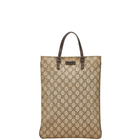 Gucci GG Supreme Handbag Tote Bag 117551 Brown Leather Women's GUCCI