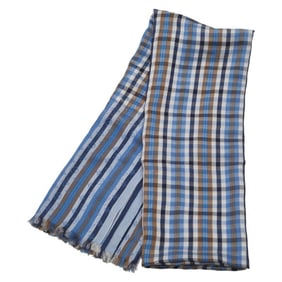 Louis Vuitton Monogram Madras Etoile Stole M75580 Light Blue Multicolor Cotton Women's LOUIS VUITTON