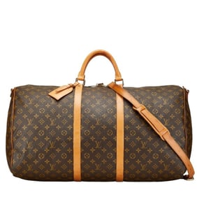 Louis Vuitton Monogram Keepall Bandouliere 60 Boston/Shoulder Bag, 2-Way, M41412, Brown Leather,