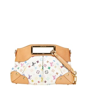 Louis Vuitton Monogram Multicolore Judy MM Handbag Chain Shoulder Bag 2WAY M40255 Bron White Leather