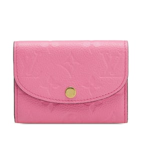 Louis Vuitton Monogram Empreinte Porte Monnaie Rosary Wallet/Coin Purse M82485 Pink Leather Women's
