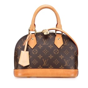 Louis Vuitton Monogram Alma BB Handbag/Shoulder Bag, 2-Way, M53152, Brown Leather, Women's, LOUIS