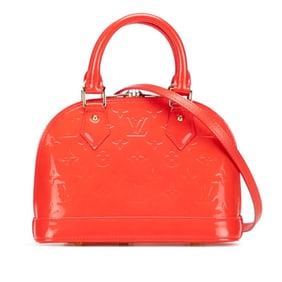 Louis Vuitton Monogram Vernis Alma BB Handbag/Shoulder Bag, 2-Way, M91698, Rouge Grenadine, Red