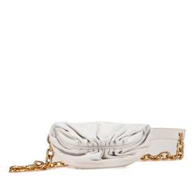 Bottega Veneta The Chain Pouch Body Bag/Waist Bag in Off-White and Gold Leather for Women