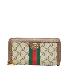 Gucci Ophidia GG Supreme Zip-Around Long Wallet 523154 Beige Multicolor PVC Leather Women's GUCCI