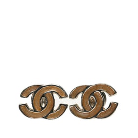 CHANEL Coco Mark Earrings in Silver and Yellow Metal for Women