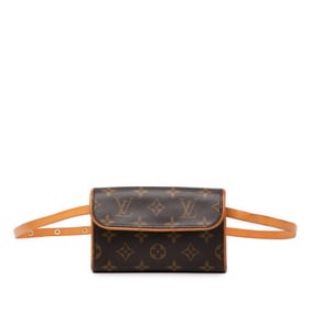 Louis Vuitton Monogram Florentine Pochette Body Bag, Waist Shoulder M51855, Brown PVC Leather,