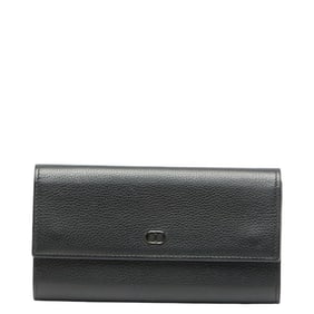 Christian Dior Dior CD logo long wallet in black leather for men.