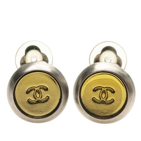 CHANEL Coco Mark Earrings in Silver and Yellow Metal for Women