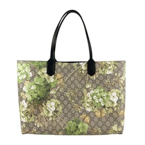 Gucci GG Blooms Leather Shoulder Bag/Tote Bag in Brown, Green, and Black, Women's, 368568 z7212