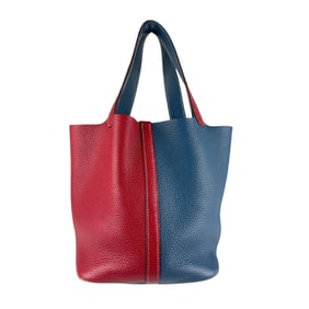 Hermes Hermès Picotin Lock Cazac MM 22 Handbag in Taurillon Clemence Leather with Rouge and Colvert