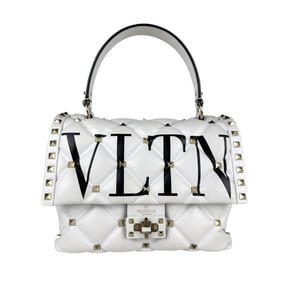Valentino Garavani Candy Stud Leather Handbag/Shoulder Bag in White for Women (z7229)