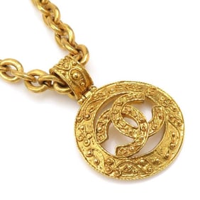 CHANEL Coco Mark Metal Gold Necklace for Women w1294a