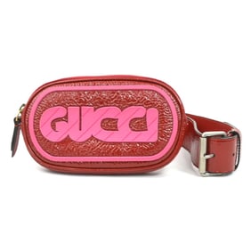 Gucci Waist Bag, Body Patent Leather, Rubber, Red and Pink, Women's, 529428 e60973a
