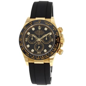Rolex Cosmograph Daytona 116518LNG 8P Diamond Watch in 18K Yellow Gold/Rubber for Men