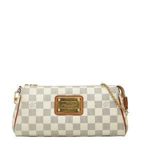 Louis Vuitton Damier Azur Eva Chain Shoulder Bag/Handbag N55214 White Leather Women's LOUIS VUITTON