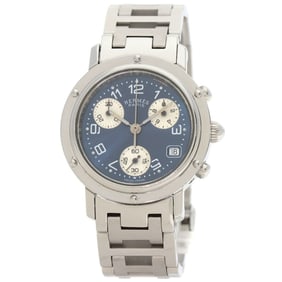 Hermès CL1.310 Clipper Chronograph Watch in Stainless Steel/SS for Women