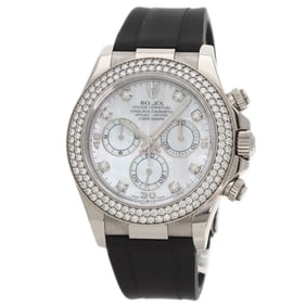 Rolex Cosmograph Daytona 116589RBR Men's Watch in 18K White Gold with Rubber and Diamonds