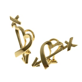 Tiffany & Co. Graffiti Heart and Arrow Earrings in 18K Yellow Gold for Women. TIFFANY