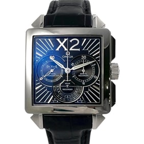 OMEGA De Ville X2 Chronograph 423.13.37.50.01.001 Stainless Steel Leather Men's Automatic Co-Axial