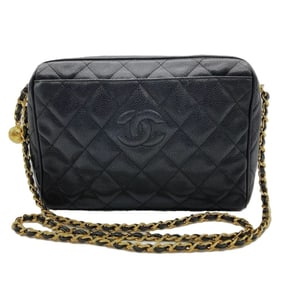 CHANEL Coco Mark Matelasse Chain Shoulder Bag Caviar Skin Black 7-digit 3rd series