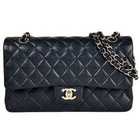 CHANEL Matelasse Chain Shoulder Bag Caviar Skin Navy 8-digit 18th series Coco Mark
