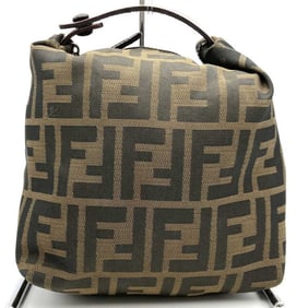 FENDI Zucca Pouch Handbag Canvas Brown for Men and Women