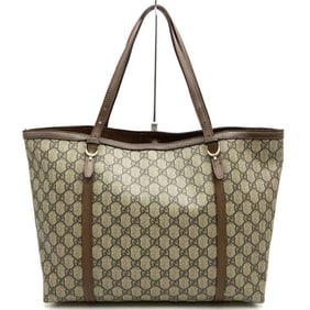 GUCCI 308613 Tote Bag GG Supreme Leather Brown for Men and Women