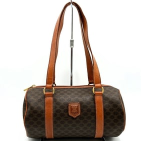 CELINE M95 Handbag Tote Bag Mini Boston Macadam Leather Brown Women's and Men's