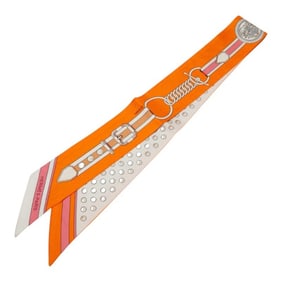 Hermes Hermès Twilly Grand TralaLa Scarf in Orange and Multicolor for Women