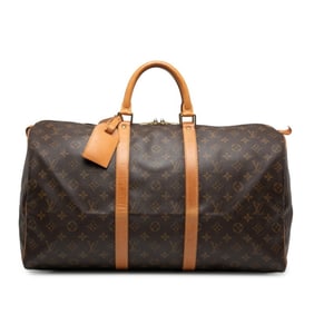 Louis Vuitton Monogram Keepall 50 Boston Bag M41426 Brown PVC Leather Women's LOUIS VUITTON