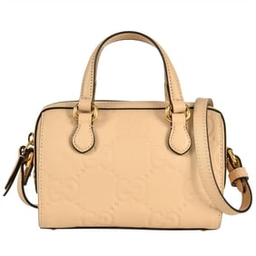 Gucci GG Super Mini 2-Way Handbag Guccissima Leather 790130 Beige
