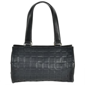 CHANEL Chocobar Handbag Lambskin Navy 7-digit number 7 Women's