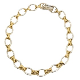 Tiffany & Co. Crosslink Bracelet SV925 15.1g 18KYG Silver Gold Paloma Picasso