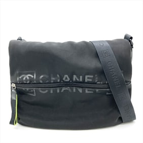 CHANEL Sports Shoulder Bag Black Black/No. 9 Unisex