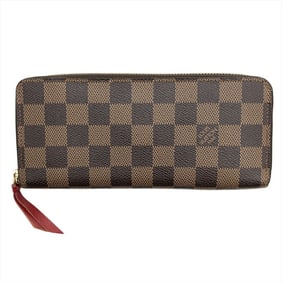 Louis Vuitton LOUIS VUITTON Portefeuille Clemence Round Damier Ebene N60534 Brown MI5114 Women's
