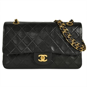 CHANEL Matelasse 25 Chain Shoulder Bag Lambskin A01112 Black Coco Mark
