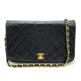 CHANEL Matelasse Chain Shoulder Bag Lambskin Black