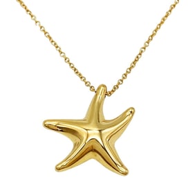 Tiffany & Co. Starfish Necklace 18KYG 3.8g Yellow Gold Elsa Peretti Women's