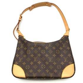 Louis Vuitton Boulogne 30 Shoulder Bag Monogram Canvas Natural Leather M51265 Brown