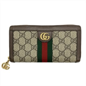Gucci Ophidia Round GG Supreme Canvas Leather 523154 8745 Brown