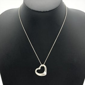 Tiffany & Co. Heart Necklace SV925 11.4g Silver Large Women's