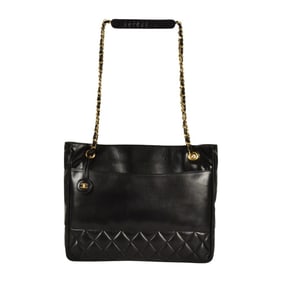 CHANEL Shoulder Bag Black Coco Mark Ladies