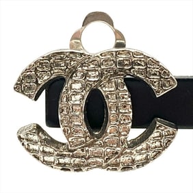 CHANEL Earrings Metal G Silver 00A Coco Mark One Piece Only Women's