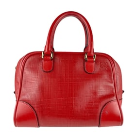 LOEWE Amazona 75 Leather Shoulder Bag in Red and Gold for Women (z7175)