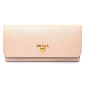 Prada Women's Light Pink Leather Bi-fold Long Wallet (1M1132 h31603a)