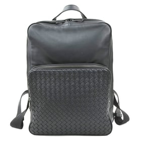 Bottega Veneta Intrecciato Leather Backpack, Black, Men's, 90187k