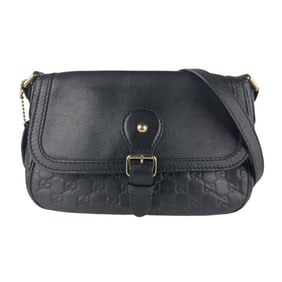 Gucci Guccissima Leather Shoulder Bag, Black, Women's, 308452 z7191