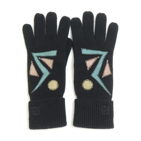 Fendi Women's Wool, Angora, Nylon, Black, Multicolored Gloves (w1292a)