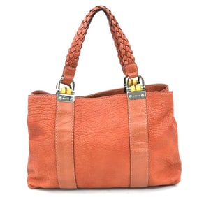 Gucci Shoulder Bag, Bamboo Leather, Reddish Brown, Silver, Women's, 232947 w1285a